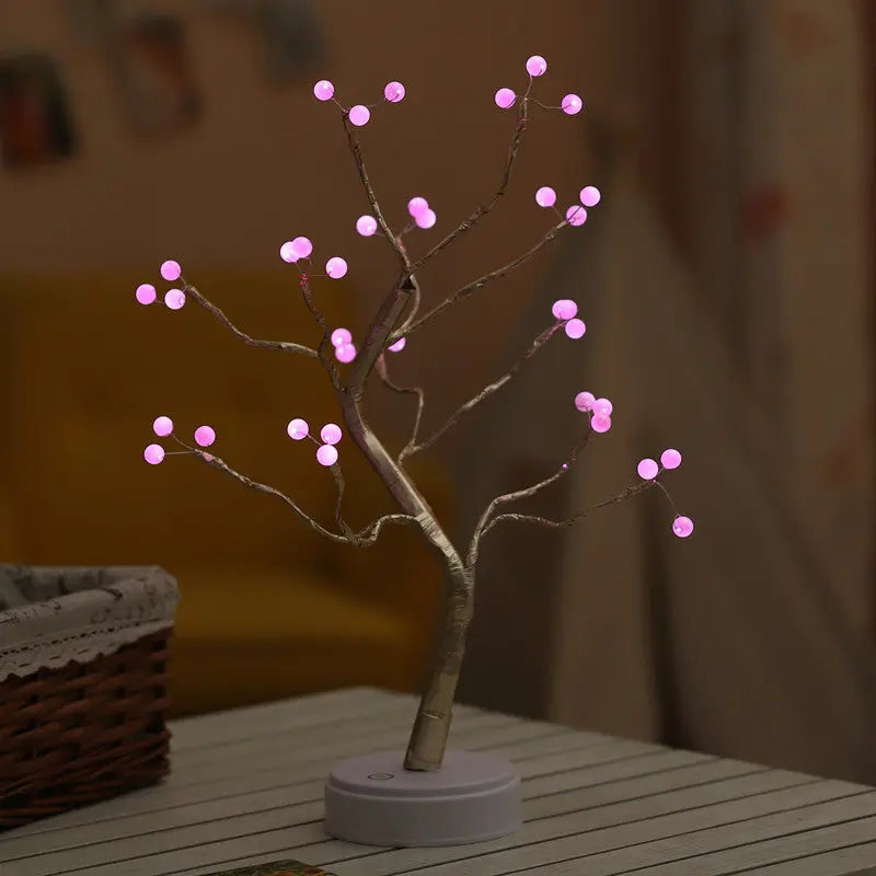 LED USB Fire Tree Light Copper Wire Table Lamps Night Light tableandwalllamps