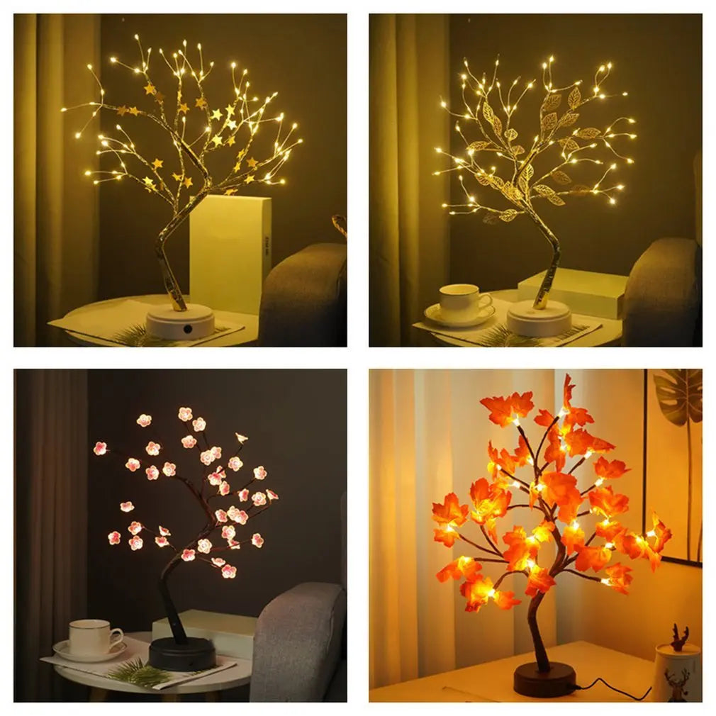 LED Table Lamp Maple Tree USB Fairy Night Lights For Christmas Wedding Parties Home Decoration tableandwalllamps