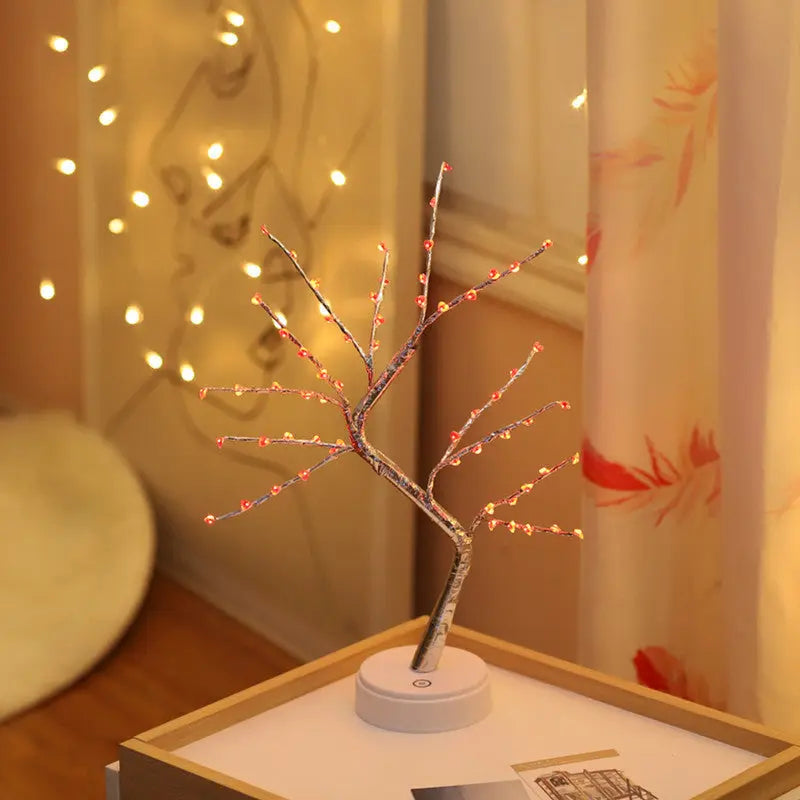 LED USB Fire Tree Light Copper Wire Table Lamps Night Light tableandwalllamps