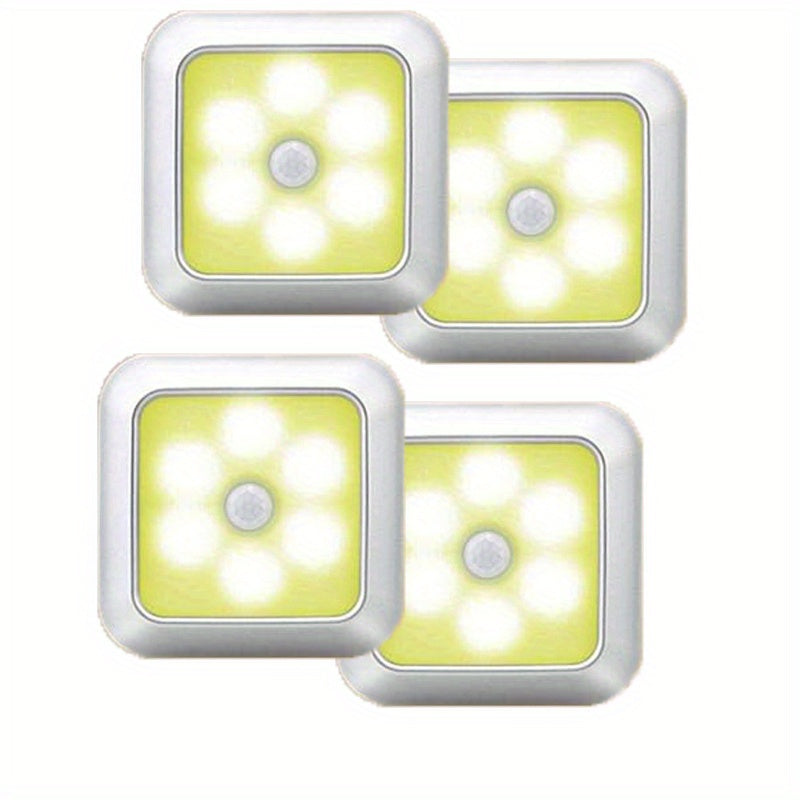 2/ 4/ 8 Pack LED Night Light, Motion Sensor Light, Battery-Powered LED Night Light, Lamp with Smart Sensor Dusk To Dawn Sensor, Compact Nightlight, for Bedroom, Toilet, Stairs, Hallway tableandwalllamps