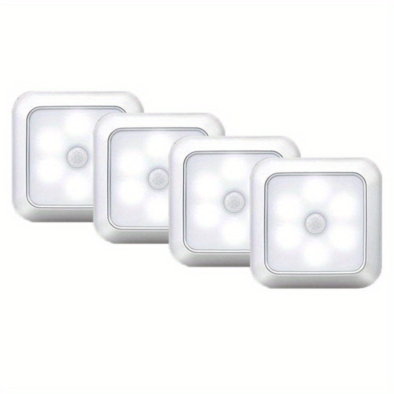 2/ 4/ 8 Pack LED Night Light, Motion Sensor Light, Battery-Powered LED Night Light, Lamp with Smart Sensor Dusk To Dawn Sensor, Compact Nightlight, for Bedroom, Toilet, Stairs, Hallway tableandwalllamps