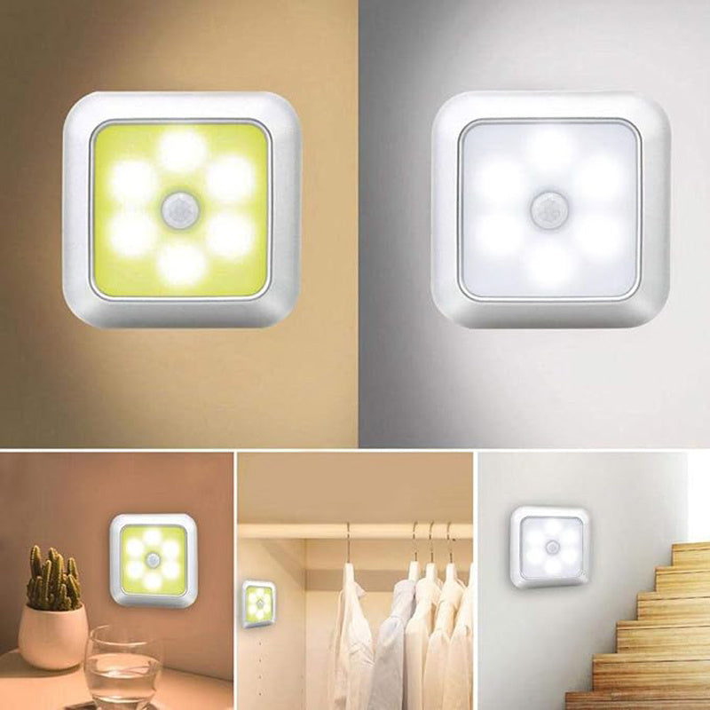 2/ 4/ 8 Pack LED Night Light, Motion Sensor Light, Battery-Powered LED Night Light, Lamp with Smart Sensor Dusk To Dawn Sensor, Compact Nightlight, for Bedroom, Toilet, Stairs, Hallway tableandwalllamps