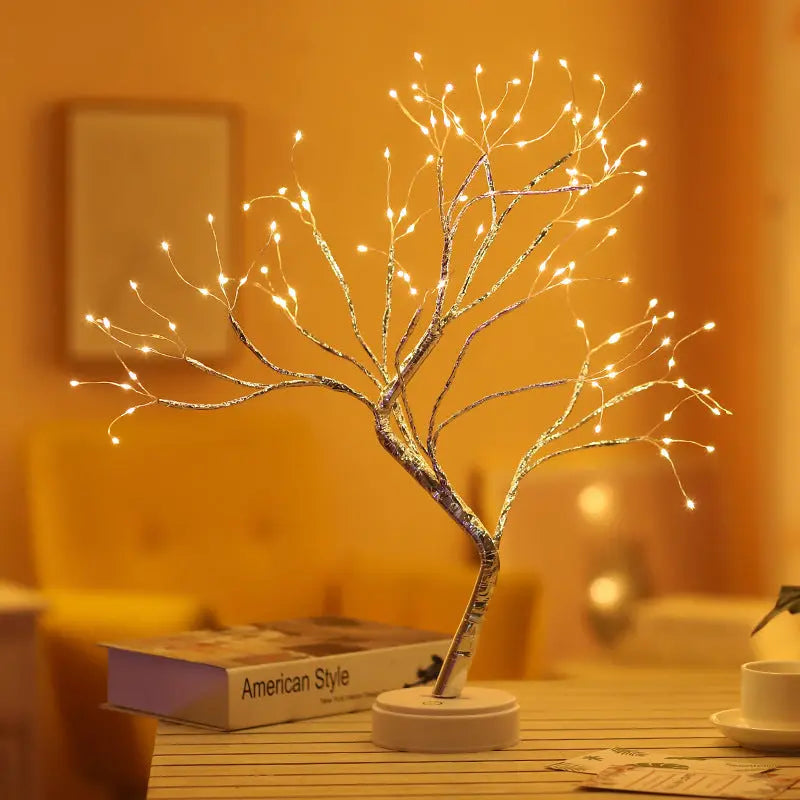 Tree Light Touch Switch Pearl Star Night Light tableandwalllamps