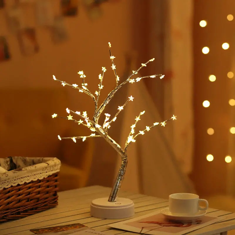 LED USB Fire Tree Light Copper Wire Table Lamps Night Light tableandwalllamps