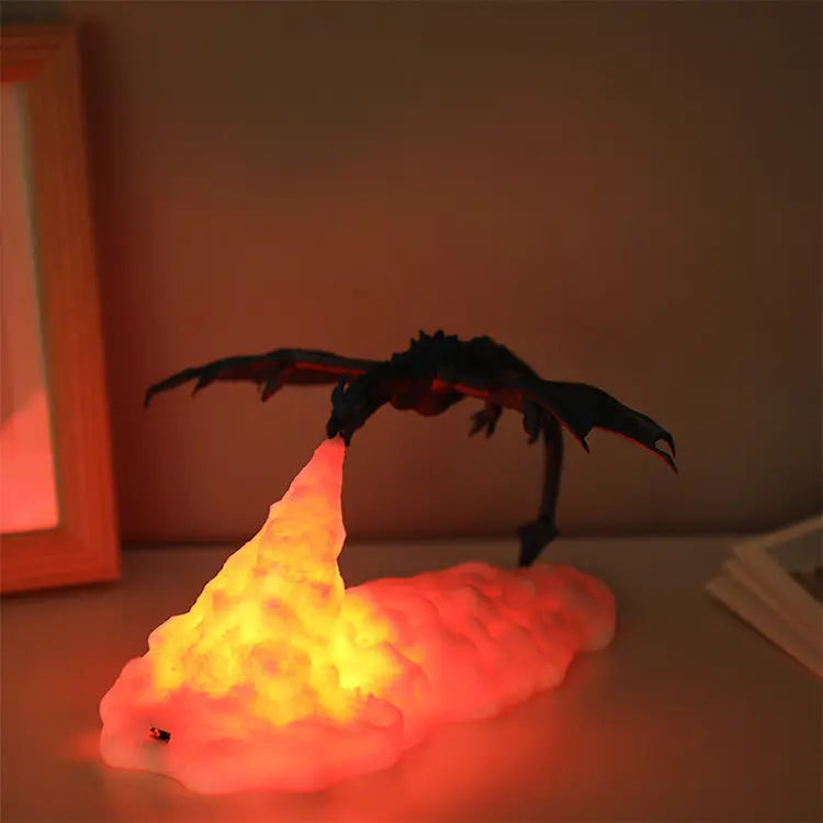 3D Printing Fire-Breathing Dragon Lamp Home Creative Night Light tableandwalllamps