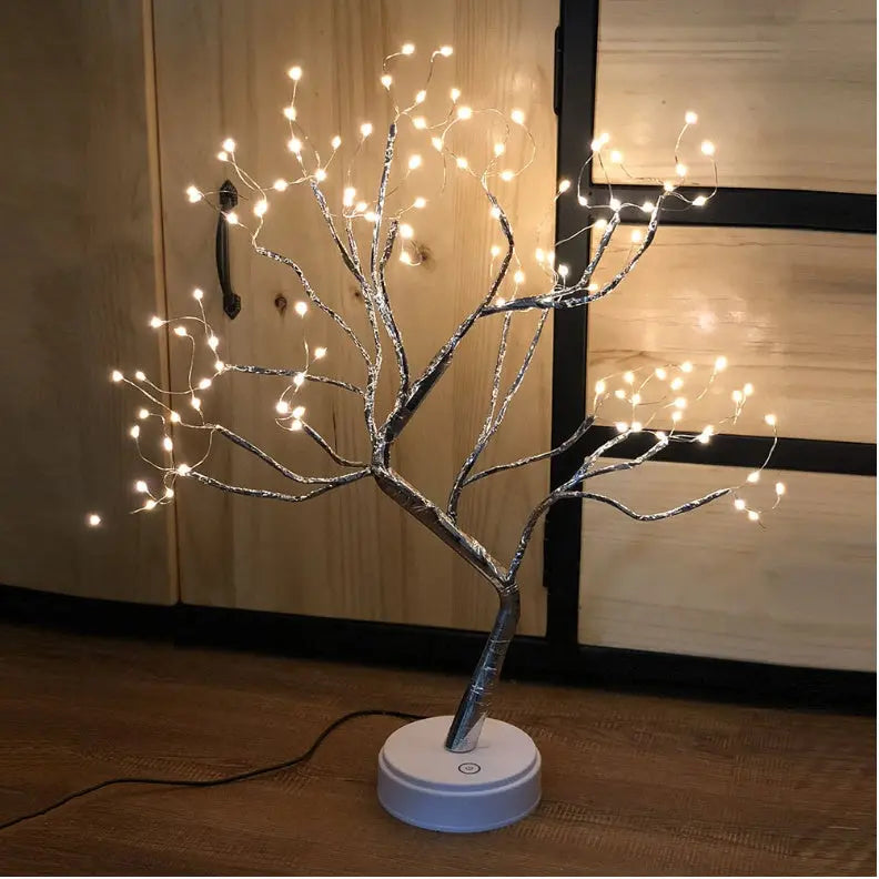 Tree Light Touch Switch Pearl Star Night Light tableandwalllamps