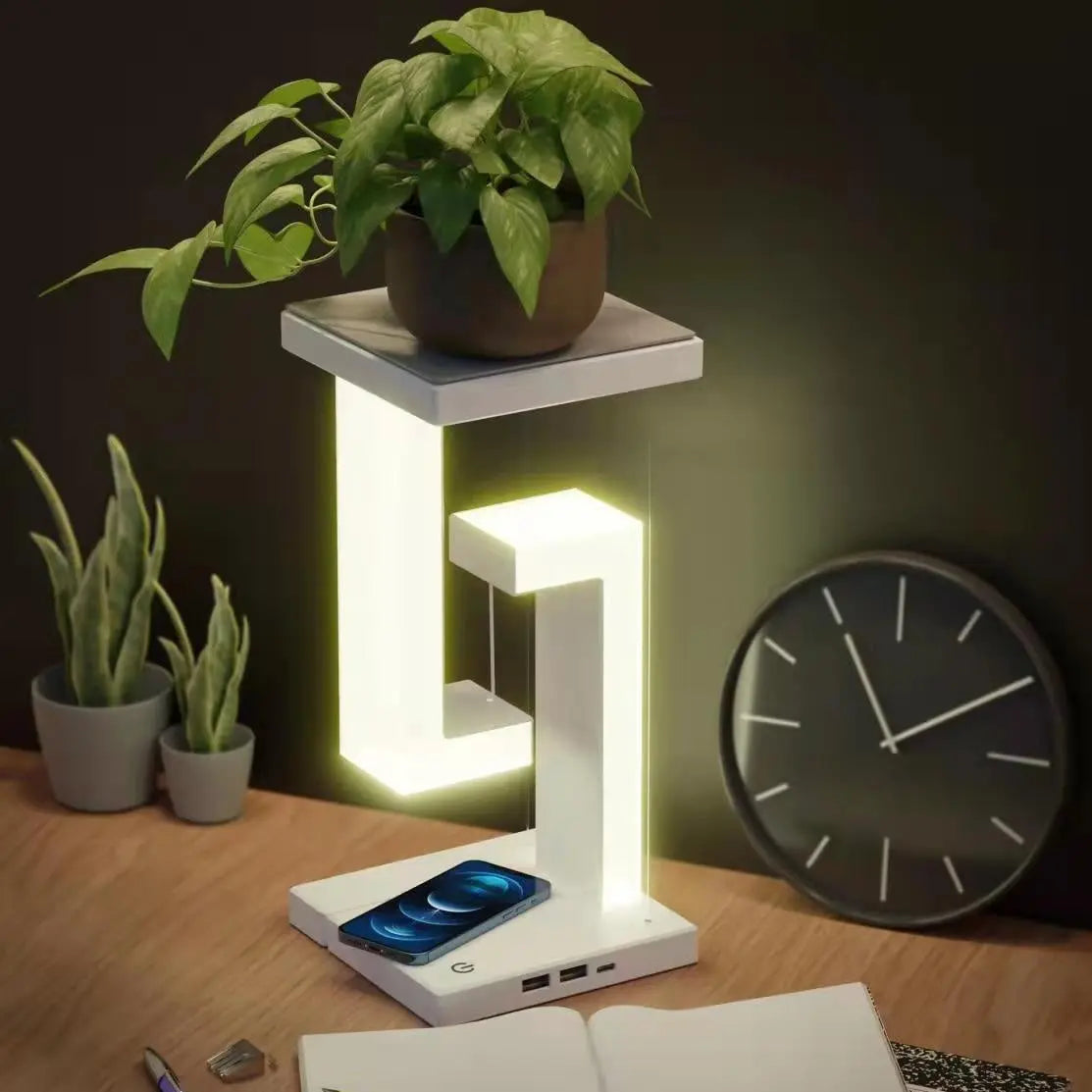 Creative Smartphone Wireless Charging Suspension Table Lamp Balance Lamp Floating For Home Bedroom tableandwalllamps