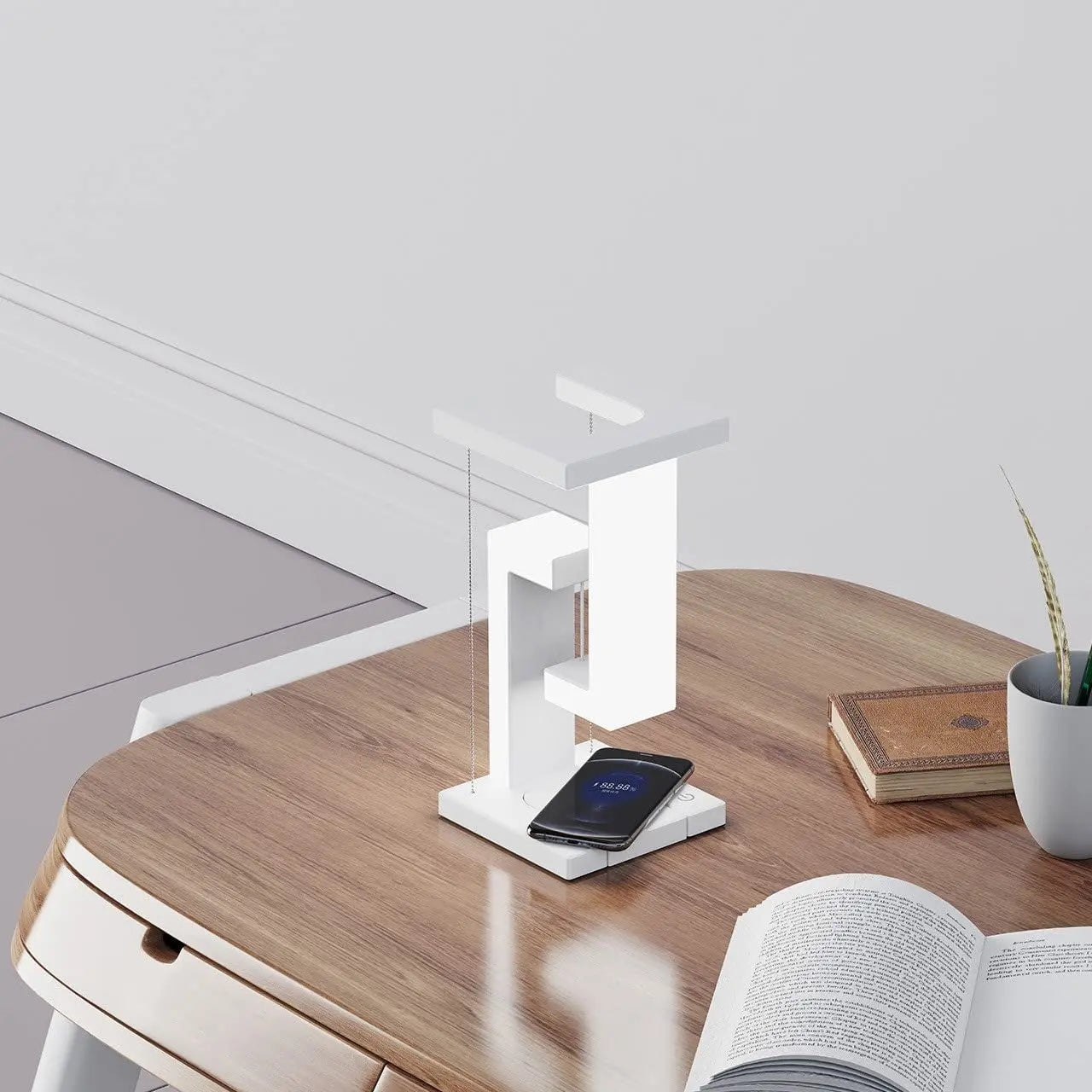 Creative Smartphone Wireless Charging Suspension Table Lamp Balance Lamp Floating For Home Bedroom tableandwalllamps