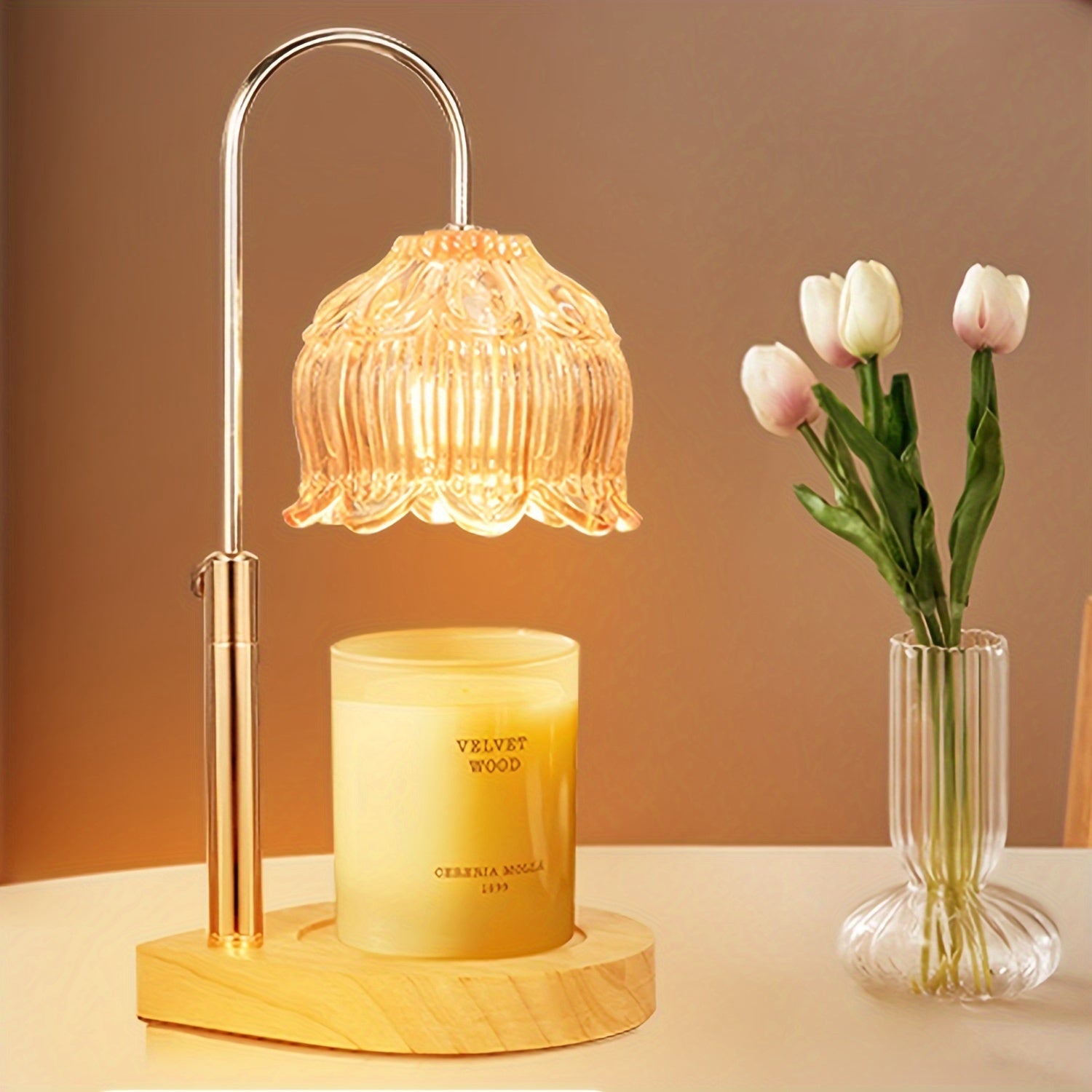 Fragrance Candle Warmer Lamp With 4 Bulbs Electric Candle Warmer With Timer & Dimmer For Home Decor tableandwalllamps