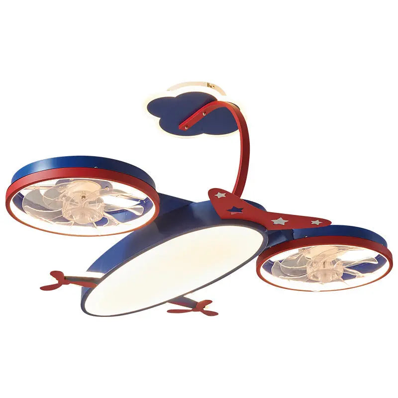 Cartoon Airplane Fan Lights In Children's Room tableandwalllamps