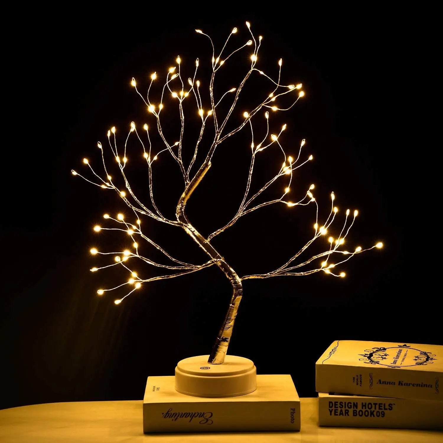 LED Bedroom Tree Shape String Copper Wire Lamp tableandwalllamps