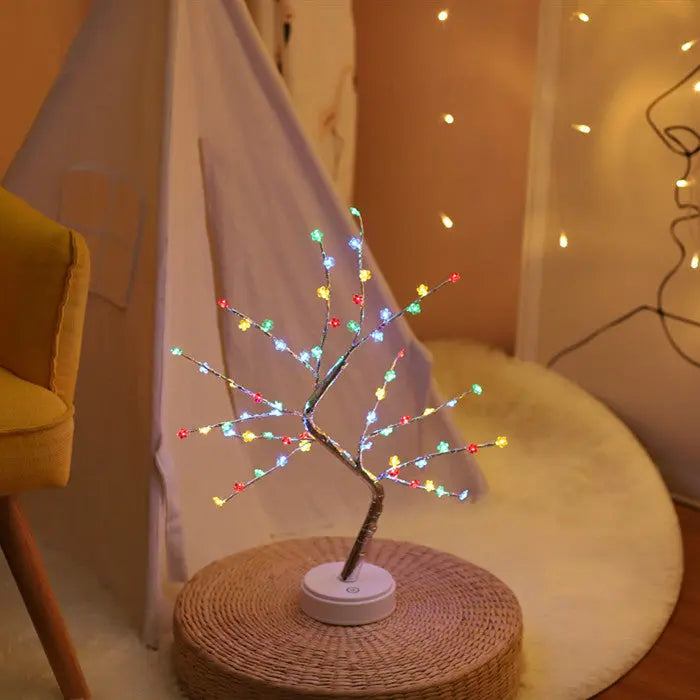 LED USB Fire Tree Light Copper Wire Table Lamps Night Light tableandwalllamps