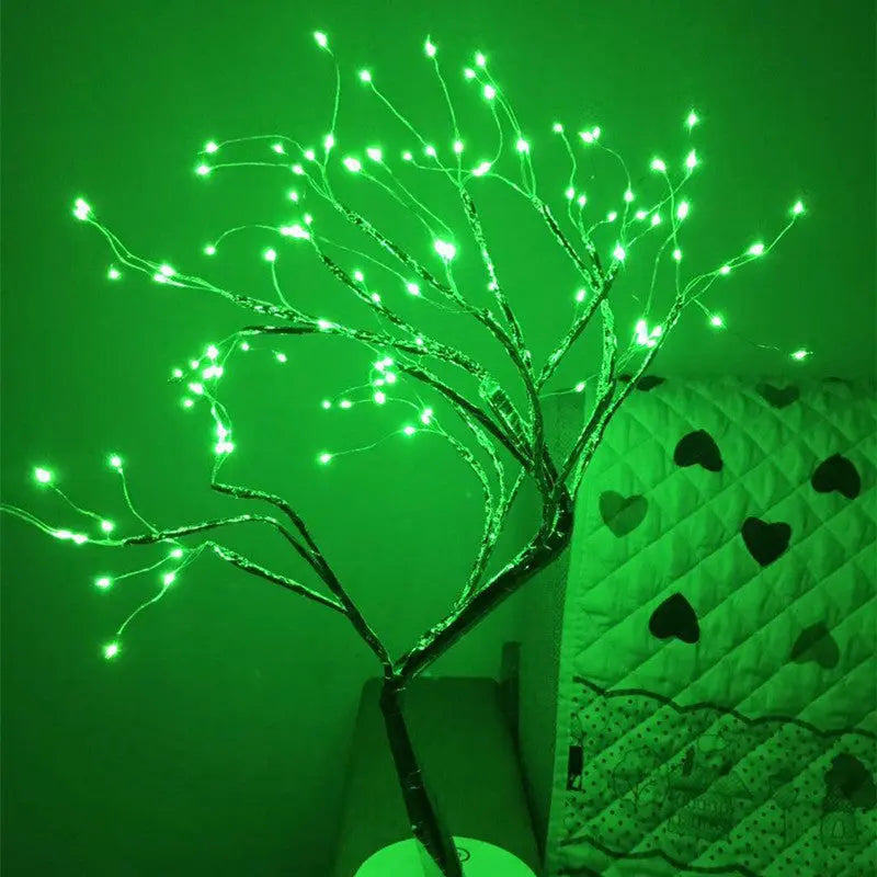 LED USB Fire Tree Light Copper Wire Table Lamps Night Light tableandwalllamps