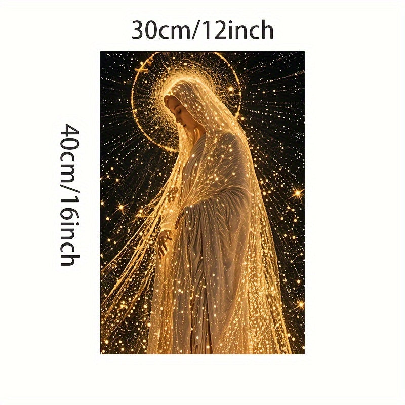 1pc Stunning Virgin Mary Canvas Print - Frameless Wall Art Poster - Waterproof, Unique Religious Artwork - For Living Room, Bedroom, Office, Dining - Ideal Gift for Religious Individuals & Art Lovers tableandwalllamps