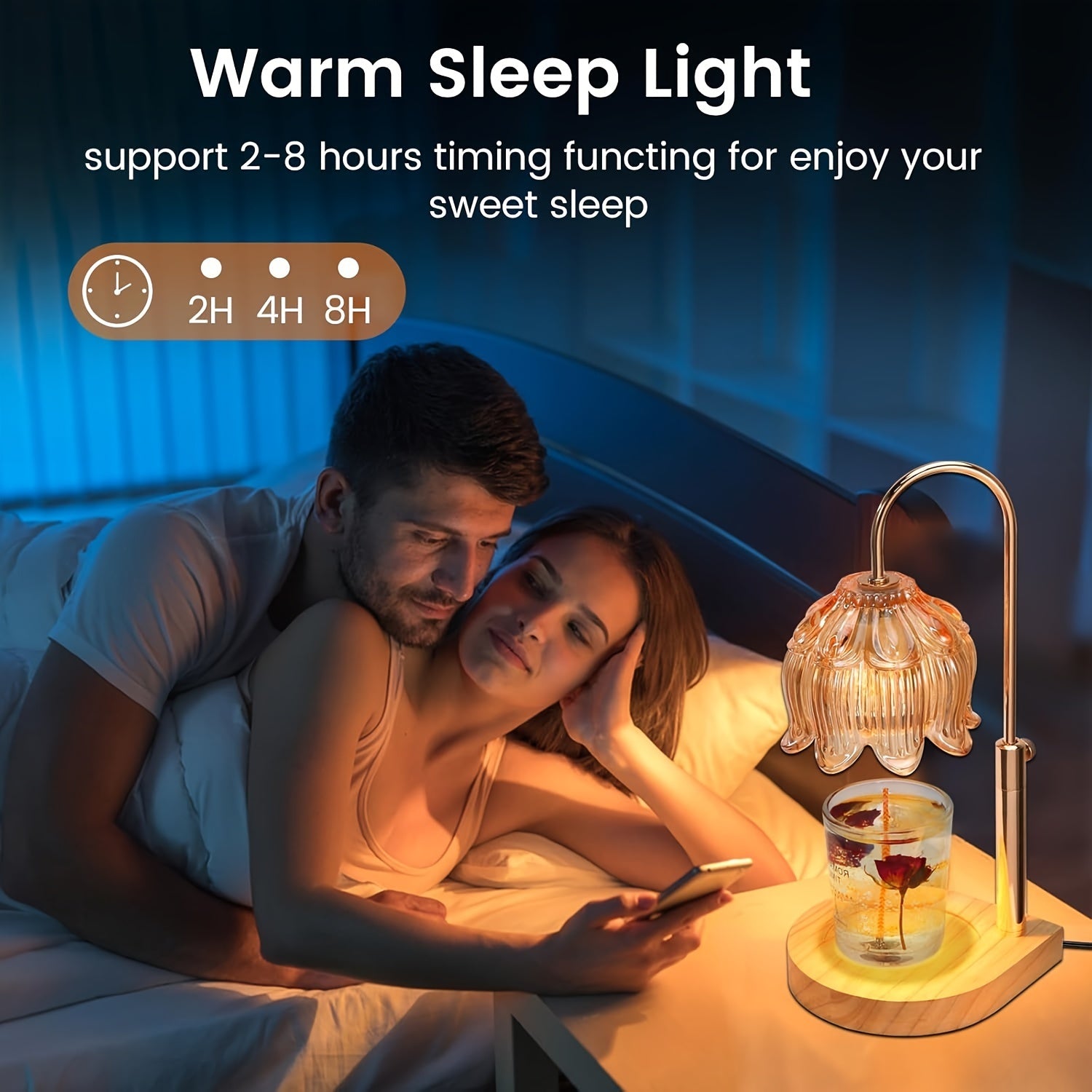 Fragrance Candle Warmer Lamp With 4 Bulbs Electric Candle Warmer With Timer & Dimmer For Home Decor tableandwalllamps