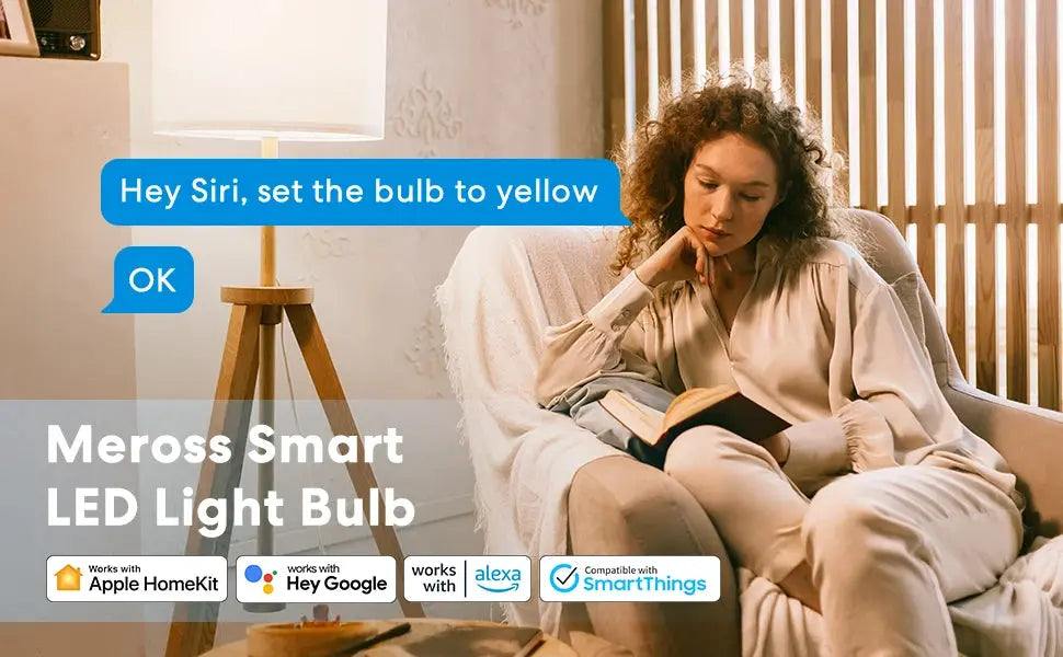 Meross Smart Bulb WiFi Light Bulb LED Lamp RGBWW Dimmable E26 E27 B22 9W(60W Equivalent) Support Alexa Google Home SmartThings tableandwalllamps