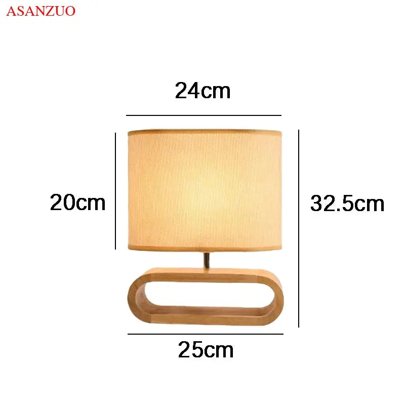 Nordic wood base table lamp cloth lampshade table lights for living room bedroom bedside desk lamp reading lights fixture E27 tableandwalllamps