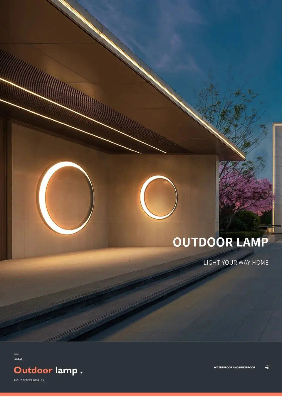 Modern wall light, outdoor patio light, Moon, ip65, waterproof, creative porch trim, round light, 110v220v stainless steel tableandwalllamps