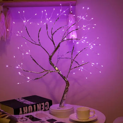 LED Night Light Mini Christmas Tree Copper Wire Garland Lamp For Kids Home Bedroom Decoration Decor Fairy Light Holiday lighting tableandwalllamps