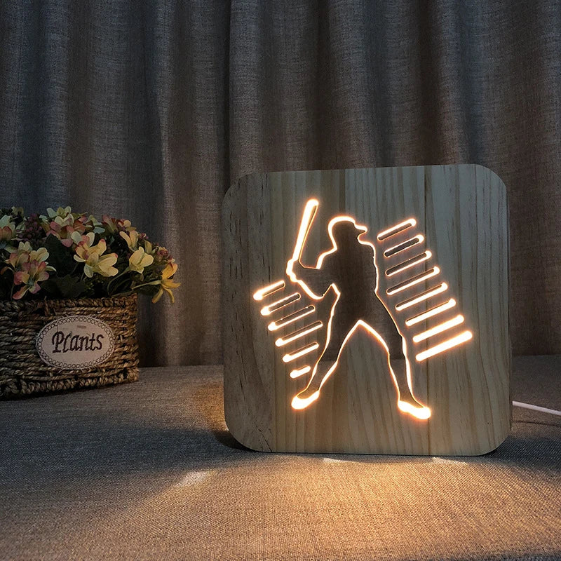 Acecorner LED USB Night Light Wooden Dog Paw Cat Wolf Head Animal Lamp Novelty Kid Bedroom 3D Decoration Table Lamp Children Gif tableandwalllamps