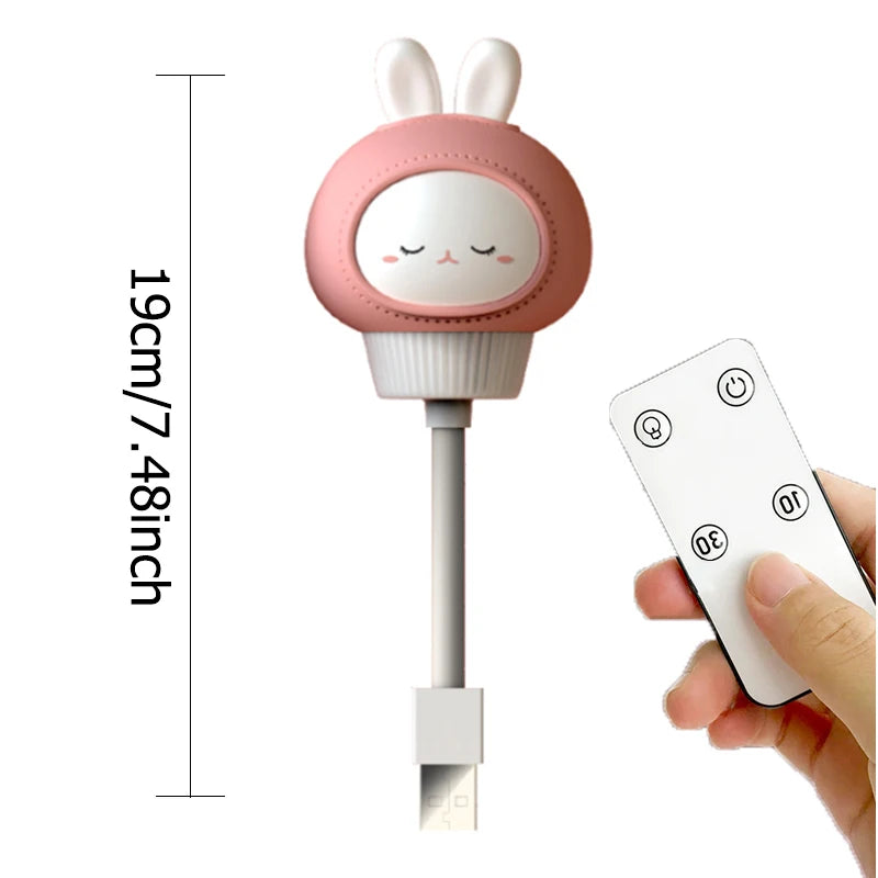 USB Cartoon Cute Night Light With Remote Control Babies Bedroom Decorative Feeding Light Bedside Tabe Lamp Xmas Gifts For Kids tableandwalllamps