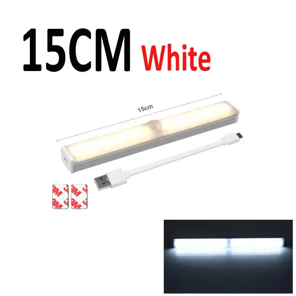 Rechargeable stairs led light bar home decor luminaria bathroom mirror light wall lamps Infrared PIR sensor auto on off 15-50cm tableandwalllamps