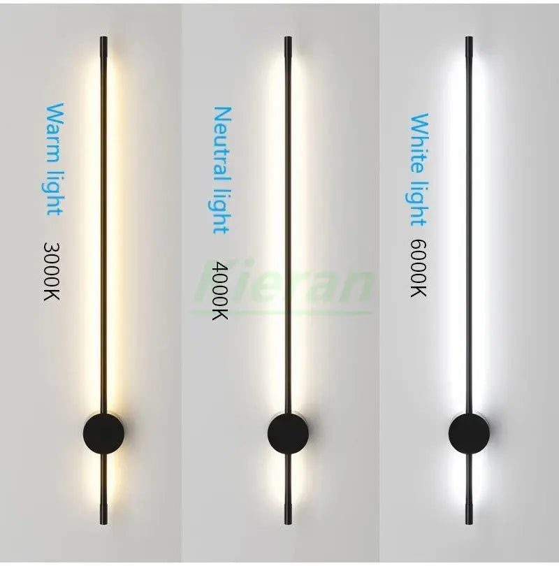 Nordic Modern Long Strip Highlight LED Wall Lamp Bedroom Dining Room Study Bedside Wall Lights Living Room Decoration Wall Lamps tableandwalllamps