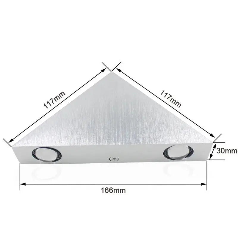 Indoor LED Lighting Aluminium 3W Wall Lamp Brushed Silver Triangle Shape Modern Bedroom Beside Light for Home Decor AC110V 220V tableandwalllamps