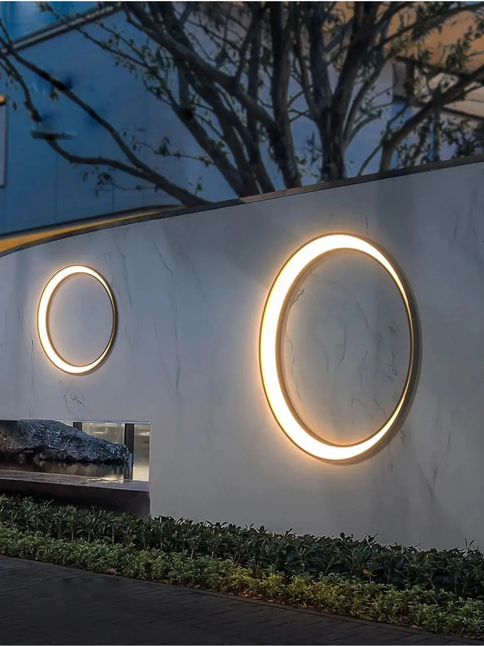 Outdoor Lighting Waterproof IP65 Stainless steel Round Moon Lamp for Street Garden 11W 19W 24W 36W Creative External Wall Sconce tableandwalllamps