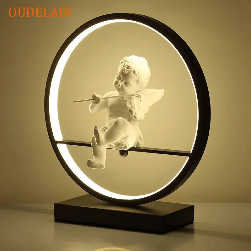 Angel doll table lamp bedside Romantic warm Couple desk lamp Modern LED lighting for home living room decor Bird table lamp tableandwalllamps