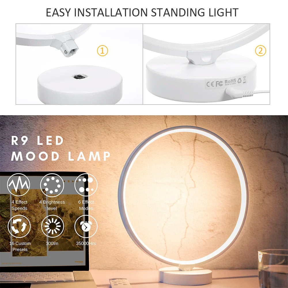 Creative LED Night Light With Remote Control 6 Modes Mood Lights for Bedroom Living Room Bedside Table Lamp Christmas Decorative tableandwalllamps