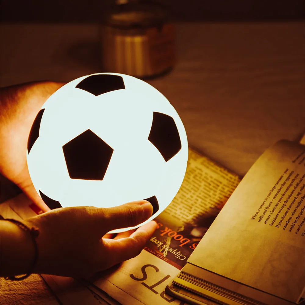 Football Night Light Touch Sensor Dimmable LED Light USB Rechargeable Waterproof Silicone Ball Lamp for Children Baby Toy Gift tableandwalllamps