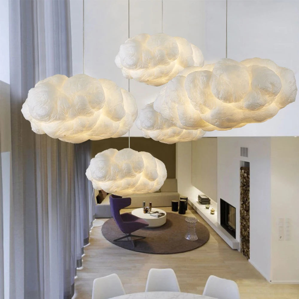 Nordic Clouds Pendant Lights Silk Lamp Dark Clouds Hanglamp Personality Decorate Hanging Light For Hotel Lobby Restaurant tableandwalllamps