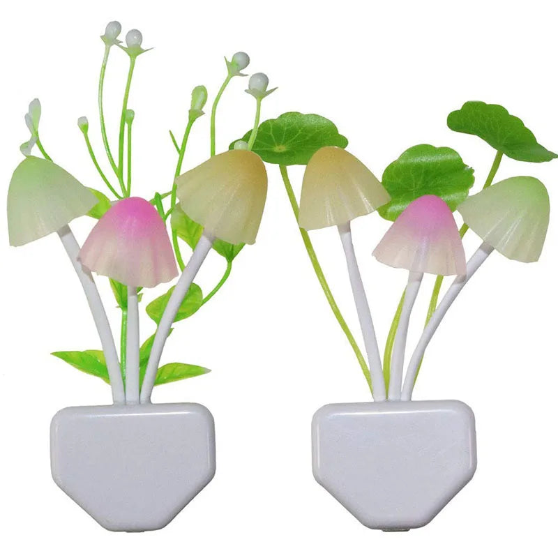 LED Night Light Sensor 3 LED Colorful Dream Flower Mushroom Lamp Novelty Night Light Bedroom Babyroom Lamps for Kids Gifts tableandwalllamps