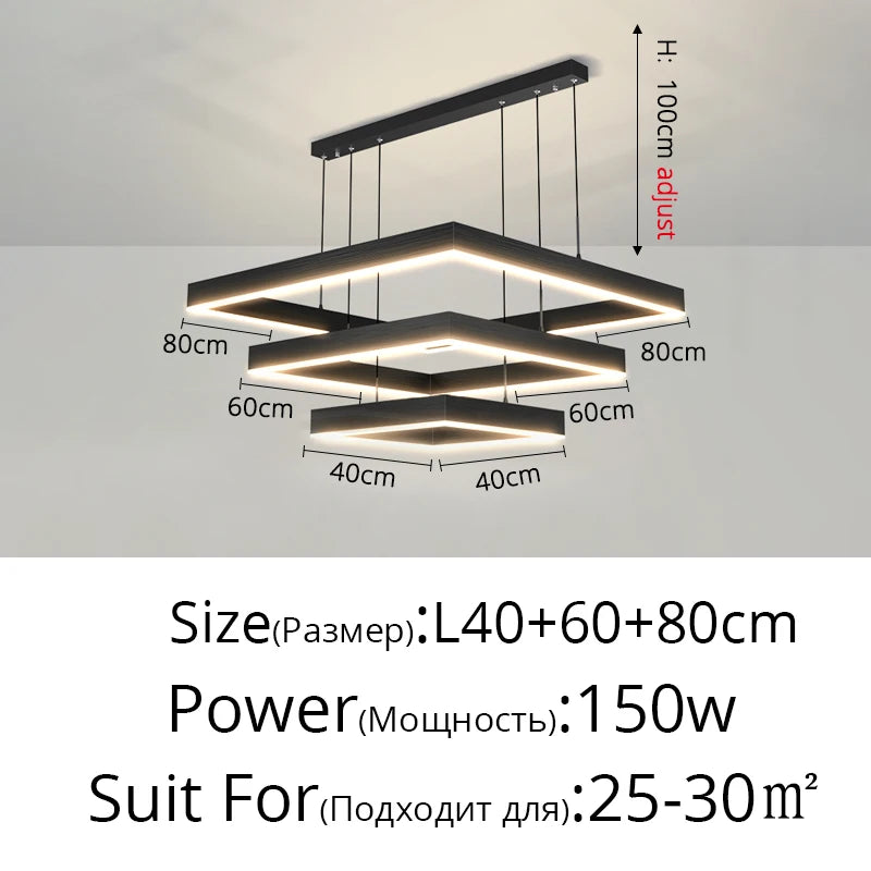 New modern Ceiling chandelier living room concise pendent lamp  dining room square Nordic lamps led Ceiling living room lights