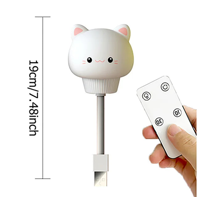 USB Cartoon Cute Night Light With Remote Control Babies Bedroom Decorative Feeding Light Bedside Tabe Lamp Xmas Gifts For Kids tableandwalllamps