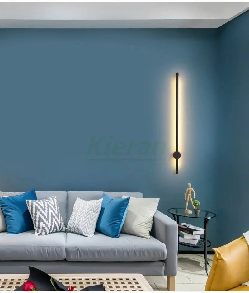 Nordic Modern Long Strip Highlight LED Wall Lamp Bedroom Dining Room Study Bedside Wall Lights Living Room Decoration Wall Lamps tableandwalllamps