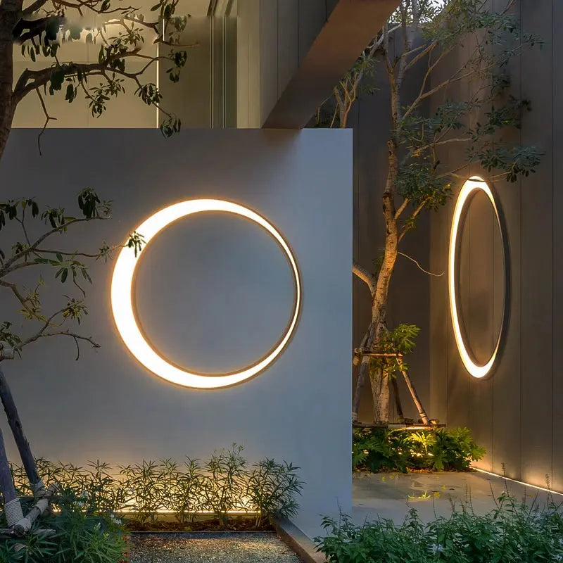 Outdoor Lighting Waterproof IP65 Stainless steel Round Moon Lamp for Street Garden 11W 19W 24W 36W Creative External Wall Sconce tableandwalllamps