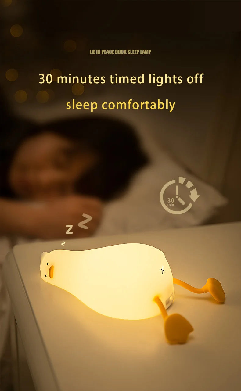 LED Night Lights Cute Rabbit Duck Silicone Lamp USB Rechargeable Desk Light Bedside Decor Kids Baby nightlight Birthday Gift tableandwalllamps