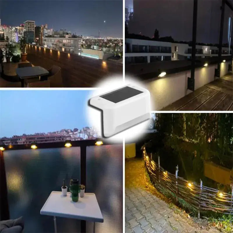 Warm White LED Solar Step Lamp Path Stair Outdoor Garden Lights Waterproof Balcony Light Decoration for Patio Stair Fence Light tableandwalllamps