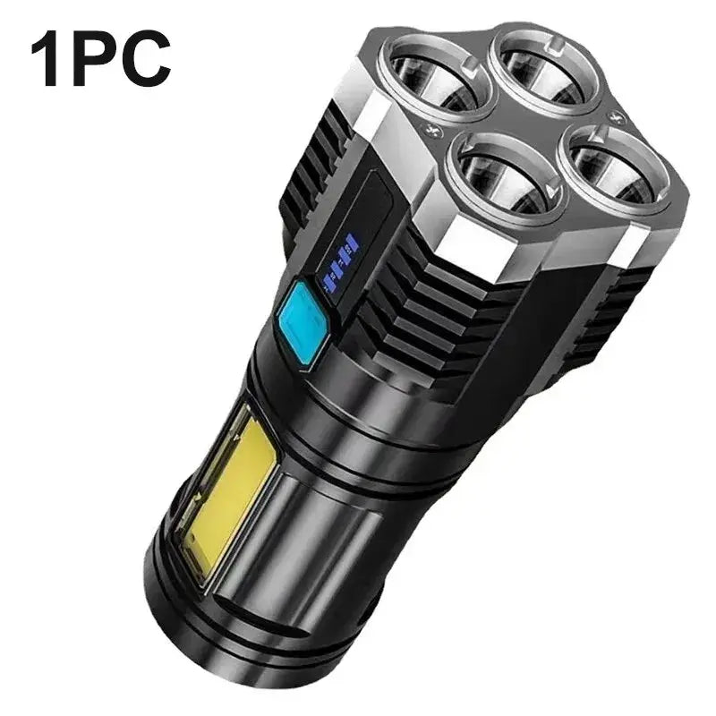 High Power LED Flashlights Camping Torch With 4 Lamp Beads And COB Side Light Rechargeable Portable Hand Lantern 4 Lighting Mode tableandwalllamps