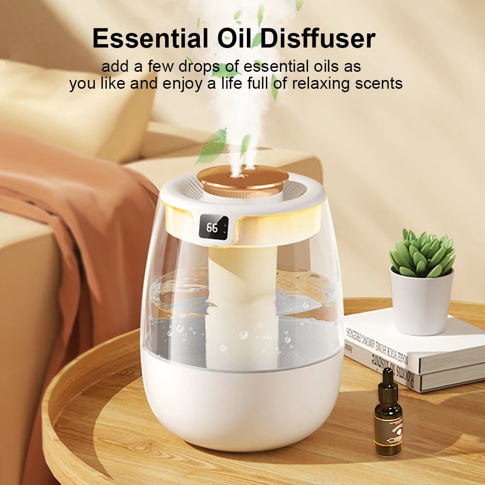 Air Humidifier 1300ML Aroma Humidifier Double Spray Port Essential Oil Diffuser USB Water Humidifier with Light for Home Office tableandwalllamps