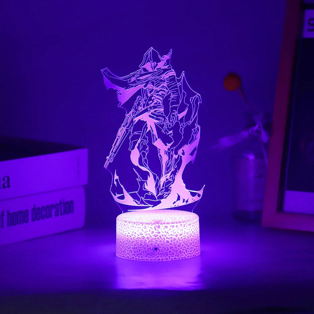 Omen Valorant Game Figure Acrylic Board Luminous Base For Kid Home Room Night Light Anime Led 3D Lamp Christmas Decor Gift Viper tableandwalllamps