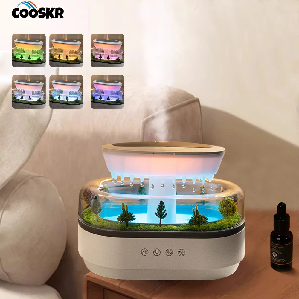 Raindrop Aroma Diffuser 250ml Air Humidifier Essential Oil Diffuser for Household Fragrance Diffuser with Colorful Night Light tableandwalllamps