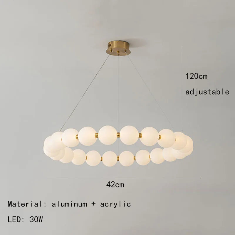 Nordic Ring LED Chandelier Dimmable Acrylic for Living Room Center Table Bedroom Hall Pendant Lamps Home Decor Lusters Fixture