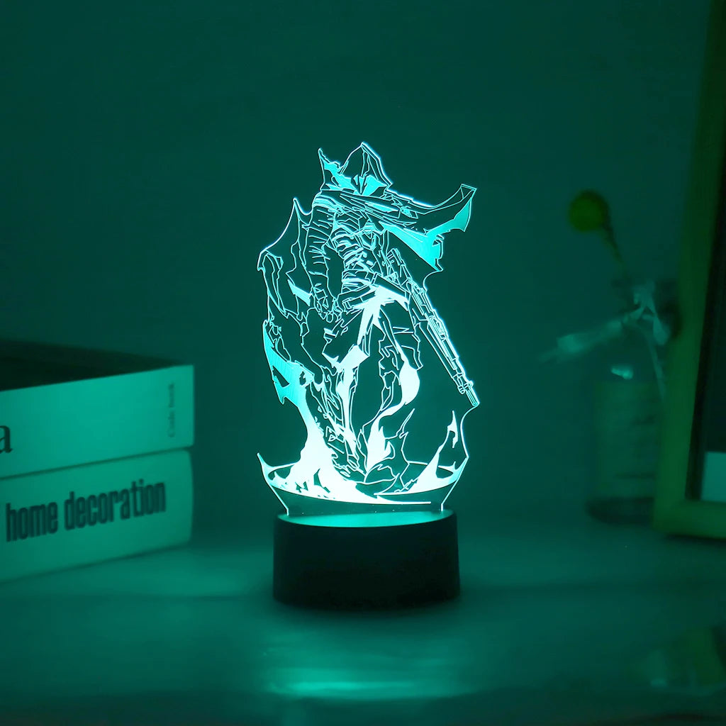 Omen Valorant Game Figure Acrylic Board Luminous Base For Kid Home Room Night Light Anime Led 3D Lamp Christmas Decor Gift Viper tableandwalllamps