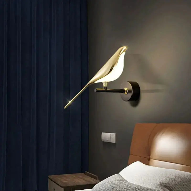 Magpie Bird LED Wall Lamps with Plug for Bedside Bedroom 360° Rotation Indoor LED Wall Lights Fixture Wall Sconce Home AC85-265V tableandwalllamps