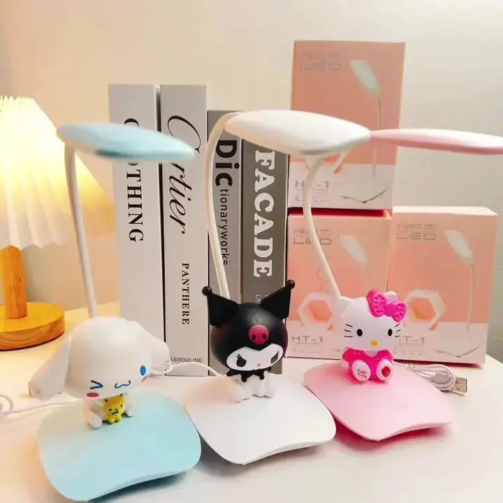 Sanrio Hellokitty Usb Night Light My Melody Kawaii Cartoon Bedroom Table Lamp Learning Eye Protection Lamp Ornament Cute Gift tableandwalllamps