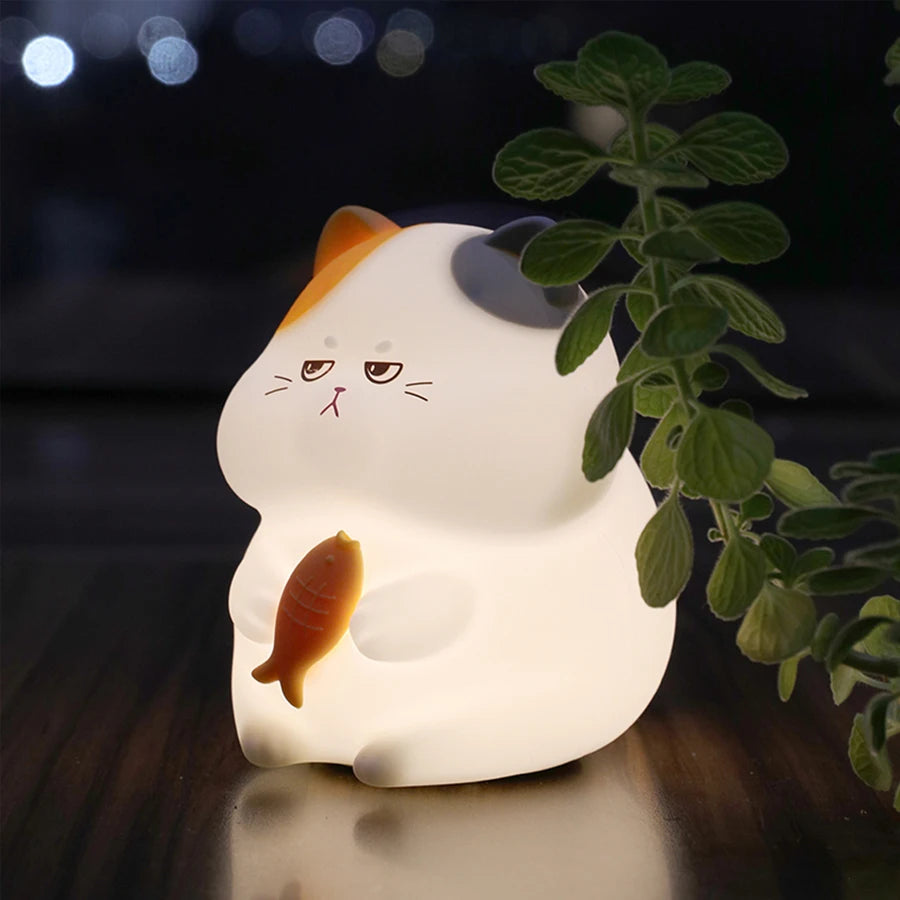 Cute Kitty Led Night Light Rechargeable Silicone Cat Table Lamp for Toddler Kids Room Bedroom Baby Nursery Lamp Birthday Gifts tableandwalllamps