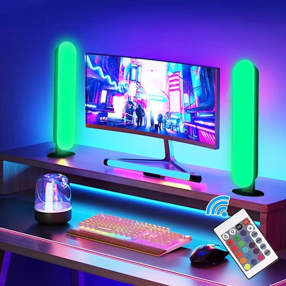 2PCS LED Pickup Light RGB Smart APP Control Symphony Lamp Bar Music Rhythm TV Ambient Light Gaming Room Table Night Light tableandwalllamps